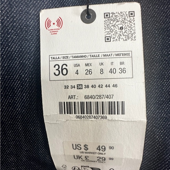 Zara Women's Dark Blue Boot Cut High Waist Jeans - Picture 3 of 7